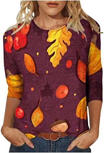 Дамски Потник за партита с дълъг ръкав, Дамски Свободна Тениска с принтом, Блуза, с 3/4 ръкави и кръгло деколте, Върховете на Хелоуин