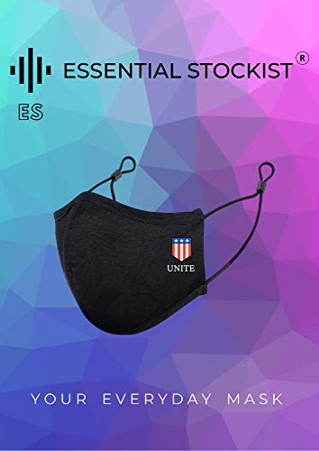Модни маска за лице Essential Stockist (лого Unite) Множество, стирающаяся, от памук, регулируема ушни панти, комфортна