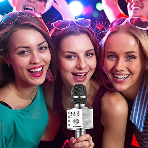 Комбинираната караоке Микрофони BONAOK, Детски Микрофон, Караоке Микрофон за Възрастни, Преносим Безжичен Bluetooth-Микрофон