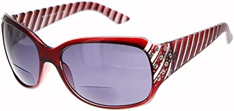 Модни бифокални очила Звезди и нашивки с кристали от Ritzy Readers (кафяв + 2,50)