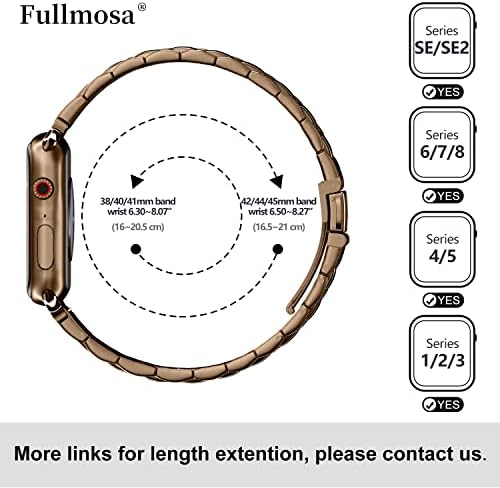 Съвместим с Fullmosa каишка за Apple Watch 42 мм 44 мм 45 мм на 49 мм, 38 мм и 40 мм 41 мм, каишка iWatch от неръждаема