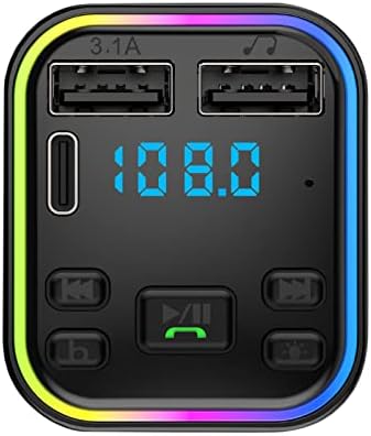 Автомобилен Bluetooth 5,0 Безжични Хендсфри Автомобилен Fm-Предавател, Приемник, Радио Mp3 Адаптер Плейър 2 USB + Pd Зарядно