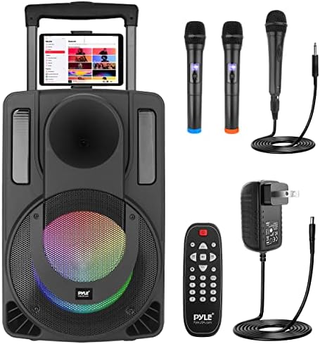 Преносима система високоговорители PyleUsa 8' - Безжична BT-слушане на звука за парти в стил БКП и караоке, два