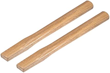 uxcell 14-инчов дървена замяна дръжка извита замяна дръжка за брадва, чук, плосък квадратен ухо, дъбова дървесина, 2 опаковки