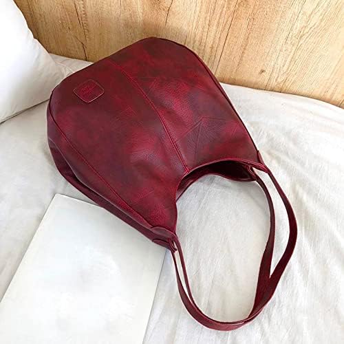 FVOWOH Чанти-Скитник За жени, Кожена чанта с Голям Размер, богат на функции Модни Дамски Мека чанта През рамо, Пътни чанти През рамо (a1-Wine)