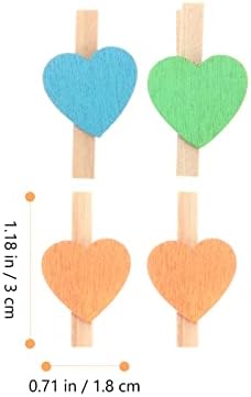 Gadpiparty клечки за дрехи Джутовый Канап Мини Цветни Дървени клечки за дрехи: 100шт Сърцето Малки Скоби За Снимки на Малката