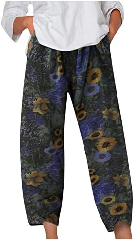 Comigeewa/Панталони с модел за Юноши и девойки, Есенно-Летни Ленени Ежедневни Панталони-Молив в Лента с Преки Штанинами за Момичета, 2023, ООН