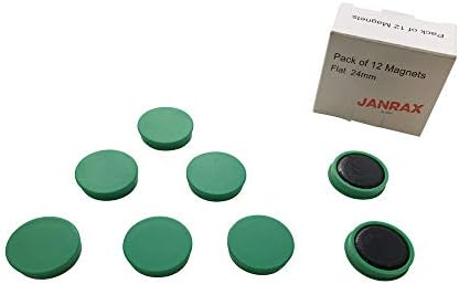 Опаковка от 72 Зелени Кръгли Плоски Магнити - 24-миллиметровая Дъска за офис Хладилника - от Janrax