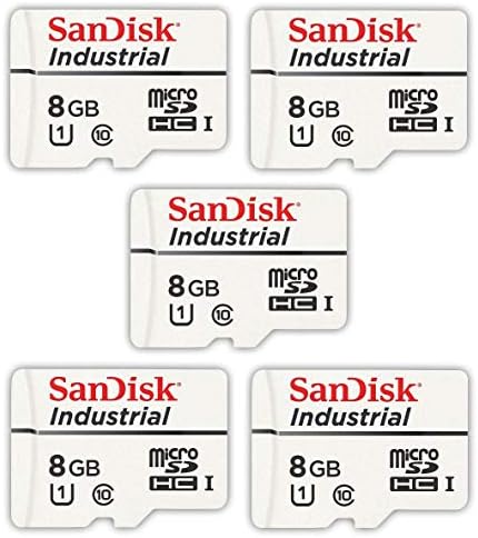 Индустриална карта памет SanDisk 8GB Micro SD Class 10 UHS-I microSDHC (в опаковка от 5 броя) в седалка (SDSDQAF3-008G-I) В