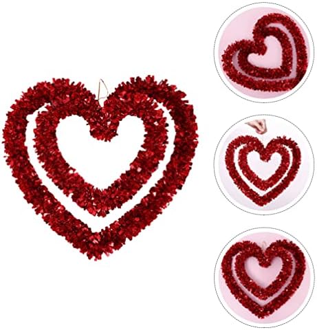 ABOOFAN 2 елемента Червено Сърце Мишурные Гирлянди Свети Валентин е във Формата На Сърце Мишурные Гирлянди