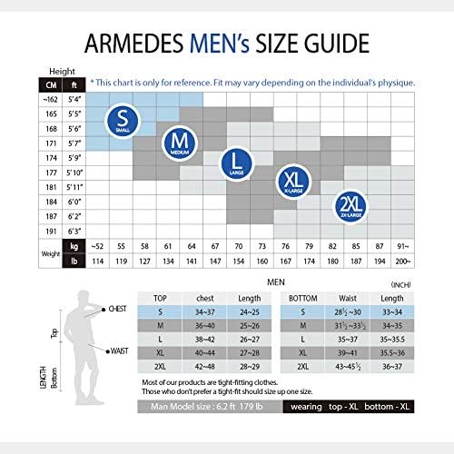 Мъжки t-shirt ARMEDES с дълъг ръкав, Компрессионный топ Baselayer Cool Dry, AR-141/142/52 (121 цвят на Любовта, малка)