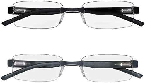 Очила за четене Комплект от 2 Ультралегких Удобни очила без рамки за четене за мъже и жени +2,5