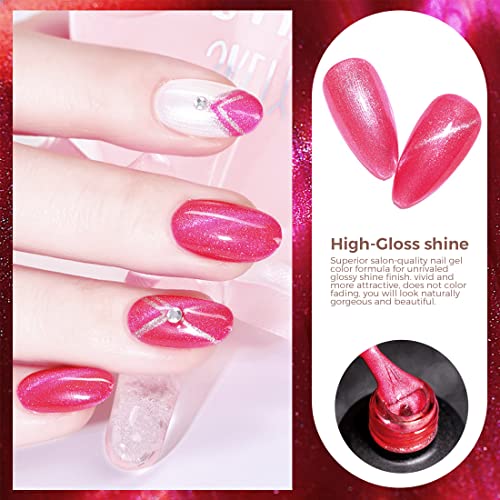 Гел-лак за нокти Mobray Cat Eye, 6 цвята, розово, червено, синьо, магнитен лак за нокти, комплект с 1 магнитна пръчка, подаръци за дизайн нокти за жени, гелевый топ и основен с?