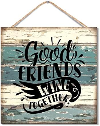Добри Приятели, Вино Заедно Виси Дървена Табела Деревенское Вино Цитат Дървена Табела Знак за Фермерска Къща от