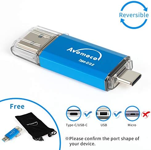Avomoco USB 3.0/3,1 128 GB Type C двойна високоскоростна флаш-памет за телефони USB C, таблет, устройство за снимки на Samsung