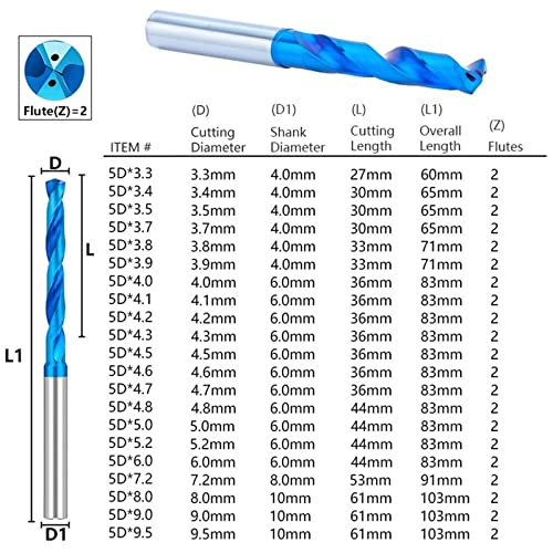 Тренировка 3D Видий бита 3-12 мм Охлаждащо Тренировка Спиральное Тренировка със Синьо Покритие Бормашина за пробиване на отвори в метал, 1 бр. (Цвят: 8,0 мм)