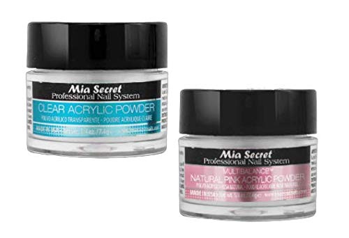 Прозрачна Акрилна пудра на прах за нокти Mia Secret С Мультибалансом Natral Pink Acrylic Powder - 1/4 унция.