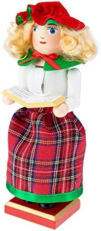 10-Инчов Традиционна Дървена Лешникотрошачката Deli Creations Caroler Момиче, Празнична Коледна Украса за Рафтове и маси