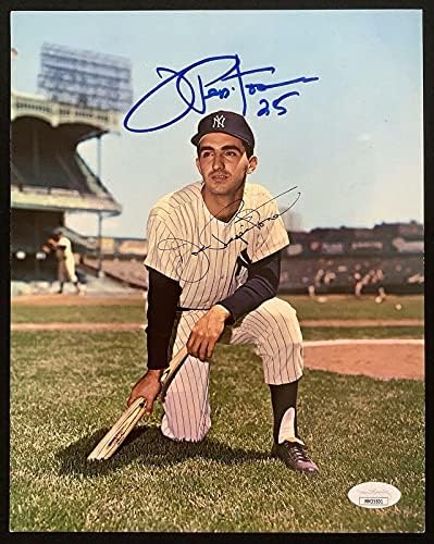 Джо Пепитоне Подписа Снимка 8x10 Бейзбол Ню Йорк Янкис Къбс С Автограф от JSA 2 - Снимки на MLB С автограф