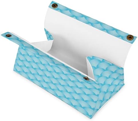 Синя Морска Вълна Кутия За Салфетки Покриване на Съвременните Кърпички От Изкуствена Кожа Държач за Кърпички за Кола Баня Нощни Шкафчета Офис