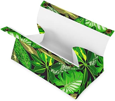Зелени Растения Кутия За Салфетки От Изкуствена Кожа Държач за Кърпички за Шкафа Плотове Домашния Офис, Автомобил