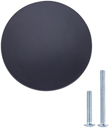 Кръгла Плоска дръжка за шкаф Basics, диаметър 1,24 инча, Плосък Черен, 25 броя в опаковка
