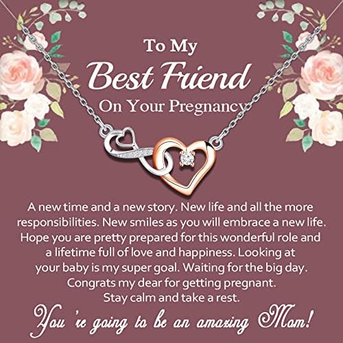 MYOSPARK Подарък за нови майки, колие за моята най-добра приятелка на вашата пощенска картичка с послание за бременност,