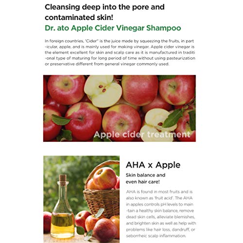 Детски шампоан с ябълков оцет DR.ATO - Хипоалергенни детски шампоан за коса pH5,5 със съдържание на AHA в ябълка -