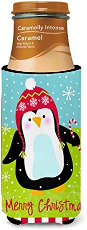 Carolin's Treasures VHA3015MUK Весела Коледа Happy Penguin Ултра-Обнималка за тънки кутии, Калъф за охлаждане на
