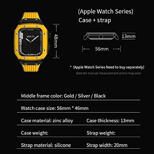 HOUCY за Apple Watch Band Series 8 Калъф за часа от сплав 45 мм 42 мм Метална Рамка Модификация на министерството на отбраната Комплект Аксесоари за iWatch Series 7 6 5 4 SE Калъф (Цвят: 10 мм З?