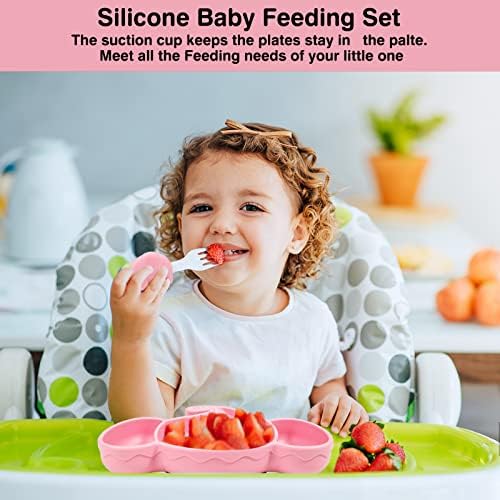 Мек Силиконов Комплект За Хранене на бебето Pinko Coral, за да проверите за Отбиване на Бебето от гърдите си, с led Подсветка