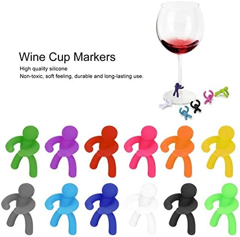 Комплект Маркери за вино, Чаши за вино за Партита, Силиконови Многократна употреба Идентификатори Стъклени
