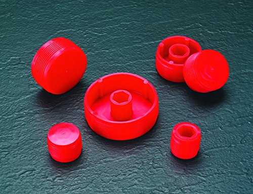 Все още мъниче 99196176 Пластмасов накрайник с резба за хидравлични тръбопроводи с плосък о-пръстен. PDH ( ПДХ )-1 3/8-12 , PE-HD, размер на конец за мъничета 1 3/8-12, Червено (опаков