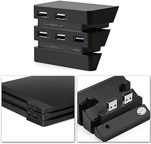 KUIDAMOS 5-Портов USB hub, Наклонен Високоскоростен USB 3.0/2.0 Високоскоростен Адаптер Уникални Led Индикатори Ниско ниво