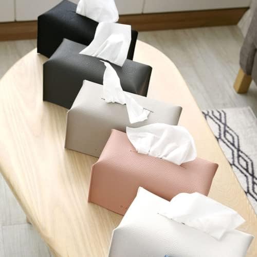 Правоъгълен текстилен калъф-кутия, декоративни органайзер от изкуствена кожа, държач за дома, бюрото, офиса (бял)