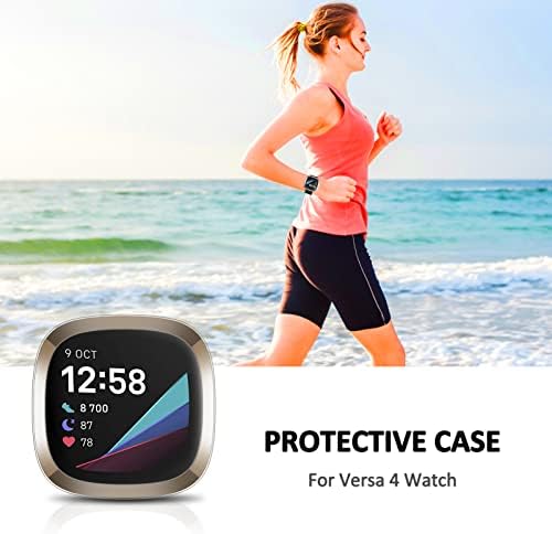 Калъф за Fitbit versa4, Защитен калъф от падане, Универсални Защитни Тънки Калъфи за часа BXUXOHS от мека TPU с защитен екран за жени и мъже, Аксесоари за умни часа
