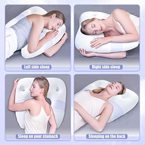 Възглавница SAHEYER за сън е на ваша страна, Възглавници от пяна с памет ефект на тялото, Без мирис с Подвижен Миещ се Калъф, U-Образна Ергономична Ортопедични Помощни К?