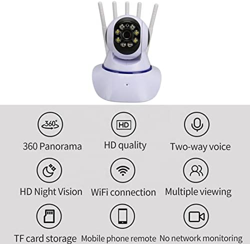 Домашна Камера за Сигурност, Безжична WiFi Камера за Видеонаблюдение HD 1080P Нощно Виждане Двустранно Гласова Помещение за