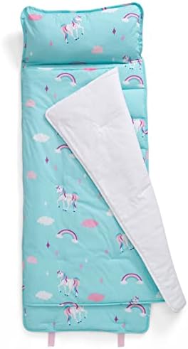 Детски подложка за спане Delta с възглавница и одеяло в пакета за деца; Има дръжка за носене с цип на каишка и с