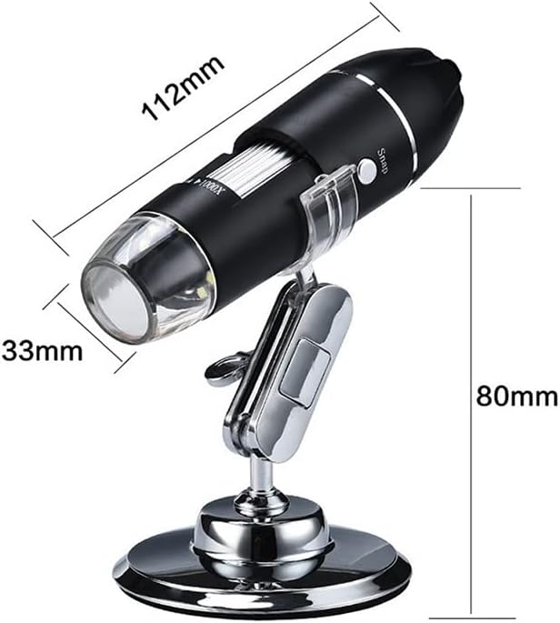 Комплект аксесоари за микроскоп за Възрастни USB Цифров Микроскоп 500X 1000X 1600X 8 led 2MP Електронен Микроскоп, Камера и Лабораторни Консумативи (Цвят: F)