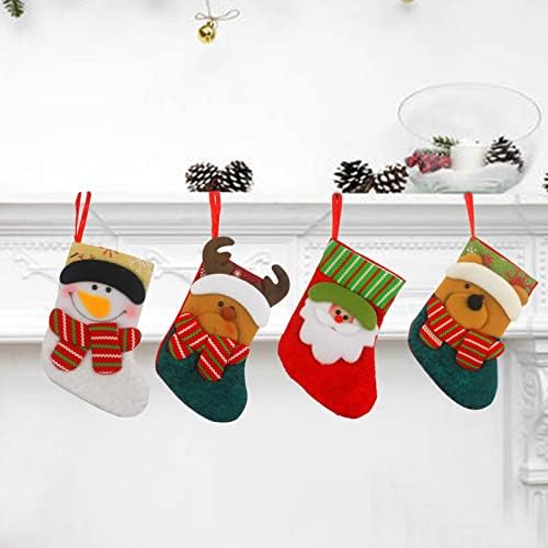 Чорапи Детски Подаръчни Пакети опаковки за шоколадови Бонбони Подарък Чорапи Коледна Украса Стъклен Декор за ръце (C,