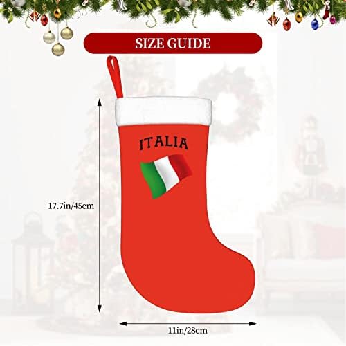 Cutedwarf Italia Италия Италиански Флаг Коледен Отглеждане На Коледна Украса Класически 18 Инча(А) А) Камина, Окачен Чорап
