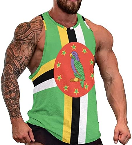 Доминиканската Флаг Мъжки Майк Спортна Тениска Без Ръкави, Мускулни Ризи Фитнес Тренировки Йога Майк