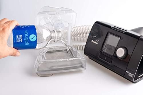 Дестилирана вода за овлажнители CPAP от Snugell | 8 бутилки по 12 унции H20 | Подходящ за пътуване | 12 мл H2O | Произведено в САЩ