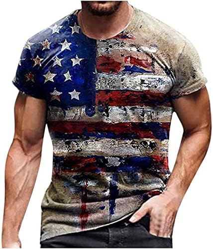 2022 Нова Мъжка Тениска с Американския Флаг, Лятна Ежедневни Тениска С Къс Ръкав и Графичен Принтом, Тениска