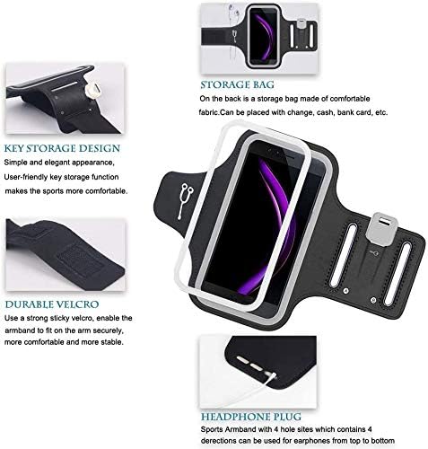 ZLFTYCL Нова спортна превръзка от неопрен за Apple iPhone Xs Max, лека, приятна за кожата и устойчив на пот Регулируема превръзка за бягане с държач за ключове и жак за слушалки,