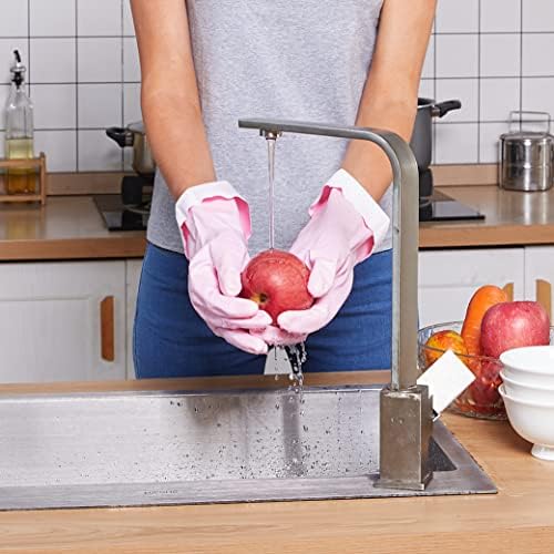 Ръкавици за многократна употреба За почистване на Дома, Кухненски Ръкавици от PVC, С Флокированной Подплата, Ръкавици