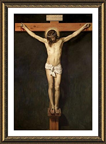 Alonline Art - Христос на кръста Диего Веласкес | Картина в златна рамка, Напечатанная отпечатъци от памук,