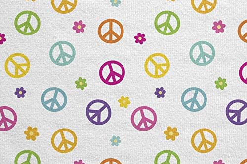 Кърпа за подложка за йога Ambesonne Groovy, Мотото на Честването на Мирния начин на Живот, Тематичен Дизайн Весела