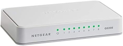 Unmanaged switch NETGEAR с 8 порта Gigabit Ethernet (GS208) - Тенис, сплитер Ethernet, Тиха работа, щепсела и да играе.